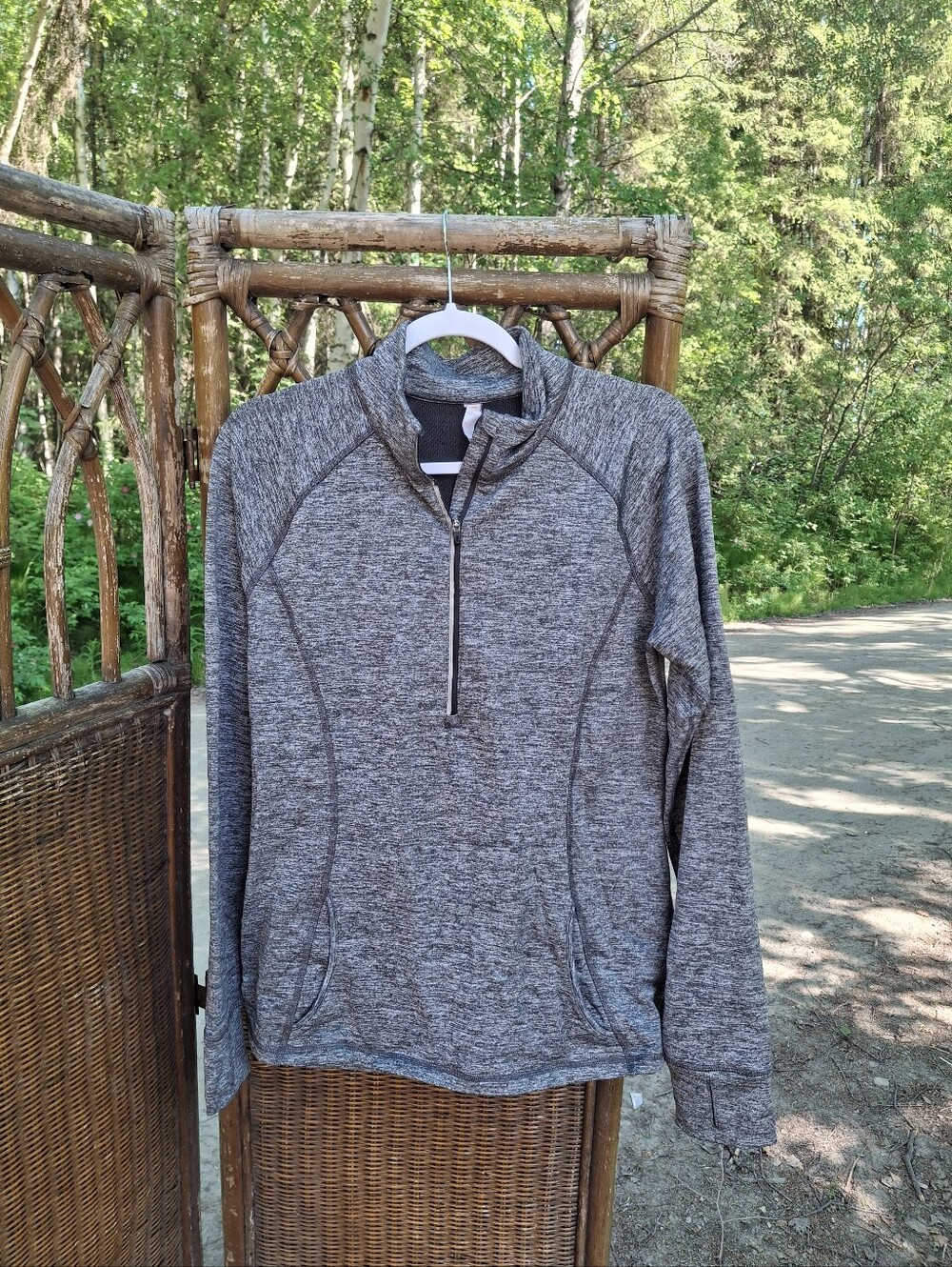 Lucy Gray Heathered Quarter-Zip Pullover